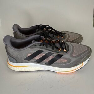 Adidas Mens Supernova+ Grey Flash Orange GX2952 Size 12 Athletic Lace Up Casual